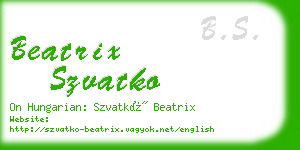 beatrix szvatko business card